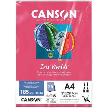 Imagem de Pct Papel Iris Vivaldi 25fls A4 185gr Canson Escolha a Cor, ROSA ESCUR