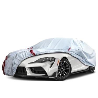 Imagem de Capas de carro impermeáveis substituem para Toyota Supra 2020-2025, 6 camadas para todos os climas, capa de carro personalizada com porta com zíper e faixas à prova de vento de 18 ponits para proteção