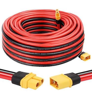Imagem de MOOKEERF Cabo de extensão XT60 10AWG 40FT XT60 para XT60 com conector macho para fêmea para estação de energia portátil, painel solar, bateria RC
