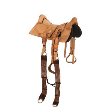 Imagem de Cutiano Sem Cabeça Arreio Pantaneiro Completo Luxo Amarelo - Arreios M