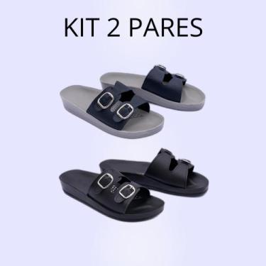 Imagem de Kit 2 Pares Sandalia Feminina Ortopédica Confortavel Esporão Terapia d