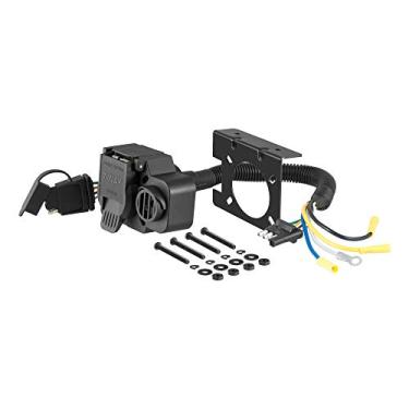 Imagem de CURT 57102 Adaptador de fiação de reboque com saída dupla de 4 vias para veículo plano lateral para 7 vias RV Blade com alarme de reserva