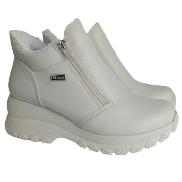 Imagem de Bota Lanin Napa Off White Peluciada Com Lã Pelinhos Tênis (Off White, BR, Adulto, Numérico, 33)