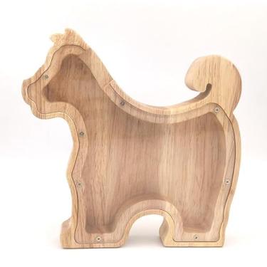 Imagem de Caixa de dinheiro de madeira, caixa de dinheiro para animais, cofrinho para crianças, decoração de casa - cachorro