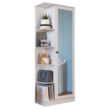 Imagem de Armário Multiuso Sapateira Camile 1 Porta com Espelho - Indékes