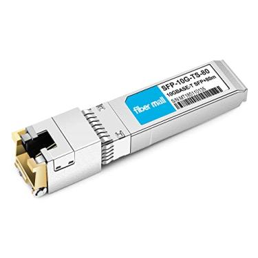 Imagem de 10G SFP+ RJ45 80m para Fortinet FN-TRAN-SFP+GC FS-TRAN-SFP+GC Mini-GBIC 10GBase-T SFP+ Transceptor 80m 10G-T Cobre SFP+ para RJ-45