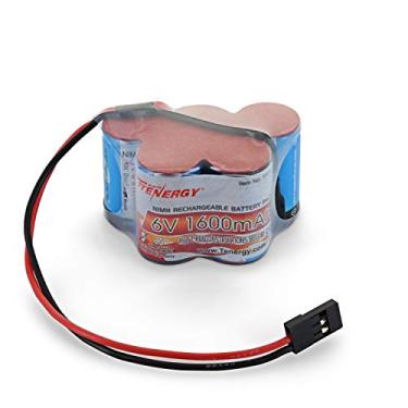Imagem de Tenergy 6V 1600mAh Rechargeable Side by Side Hump Battery Pack, NiMH Receiver Battery Pack with Hitec Connector for RC Trucks, RC Cars, and RC Hobby Electronics