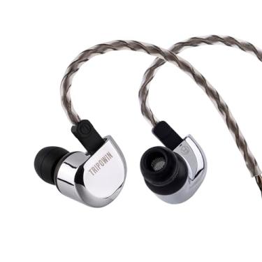 Imagem de Linsoul Tripowin Ruta10 in Ear Monitor, 10 mm LCP Dynamic Driver IEM fones de ouvido Hi-Fi, com revestimento de liga CNC e cabo banhado a prata destacável para músicos audiófilos (prata)