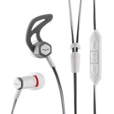 Imagem de V-MODA Fone de ouvido esportivo híbrido intra-auricular Forza com controle remoto de 3 botões e microfone – dispositivos Apple, branco
