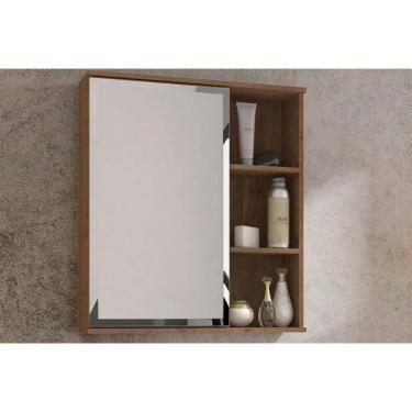 Imagem de Espelheira De Banheiro Treviso Parede 56x63 Amendoa - Mgm