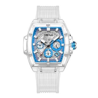 Imagem de Relógio Masculino E Feminino Marca Luxo À Prova Da Água Branco Azul