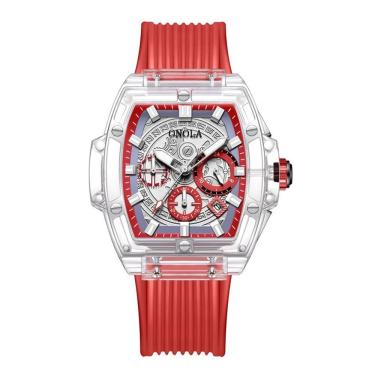 Imagem de Relógio Masculino E Feminino Marca Luxo À Prova Da Água Vermelho Branco Vermelho