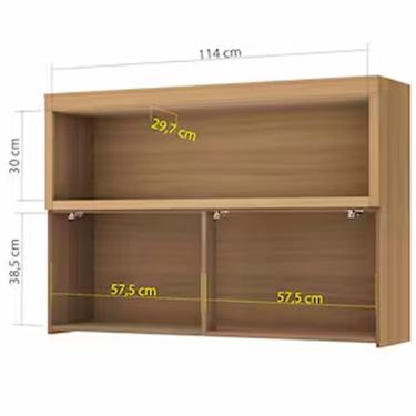 Imagem de Armário Aéreo Nesher Marquesa Em Mdf 15mm Com 1 Porta Nature Com Verde