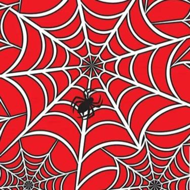Imagem de Tnt Estampado Teia De Aranha Vermelha - 5 Metros