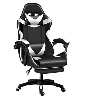 Imagem de Cadeira Escritório Gamer Ergonômica Reclinável Confortável Com Rodinha E Apoio Para Os Pés(Branco)