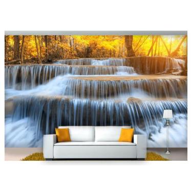 Imagem de Papel De Parede Cachoeira Natureza Outono 3D 6M² Nch169 - Você Decora