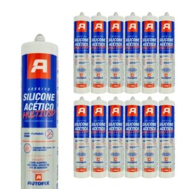 Imagem de Kit 12 Peças Silicone Transparente Acético AutoFix, Único
