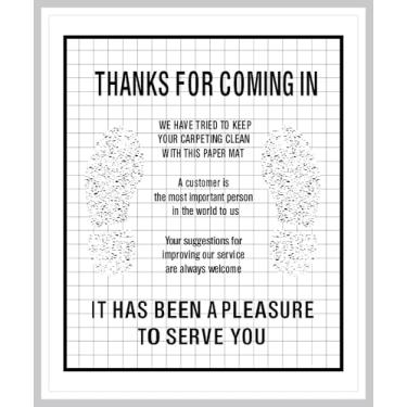 Imagem de Tapetes de papel para carros, 100 peças de tapetes automotivos brancos descartáveis, papel kraft, tapetes de proteção à prova d'água, tapetes de agradecimento para detalhes de carros, concessionária