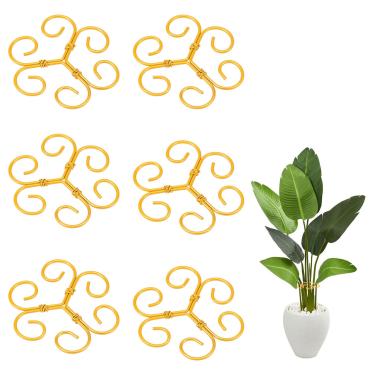 Imagem de ZJRDYYK 6 peças de suporte de caule de planta, estacas de suporte de plantas Monstera para plantas de interior, suportes de caule de plantas para suporte de caule Monstera, suporte de planta de bambu