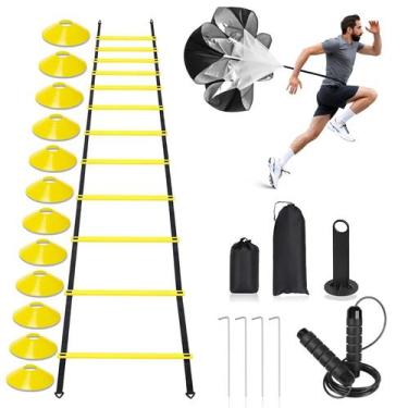 Imagem de Conjunto de equipamentos de treinamento CHIWALLO Agility Ladder 20 pés