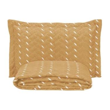 Imagem de Cobre Leito Bordado 400 Fios Heitor Solteiro 100% Poliéster - Amarelo 