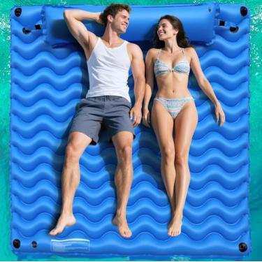 Imagem de Flutuador de piscina inflável Pafolo para 2 pessoas com apoio de cabeç