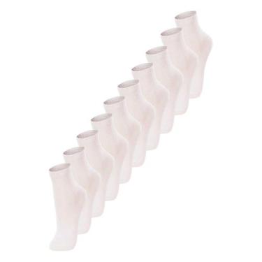 Imagem de Kit com 10 Pares de Meias Infantil Cano Médio Lupo 2727-088, Branco, 2