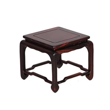 Imagem de Vaso de planta de jardim, base de madeira, base quadrada de madeira jacarandá, vaso de base de jacarandá, estátua de Buda, suporte de exibição de escultura, suporte de exibição de artesanato pedestal