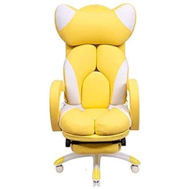 Imagem de Gaming, ergonômico, escritório, computador fofo pode ficar com apoio para os pés, braço giratório, azul, sem apoio para os pés