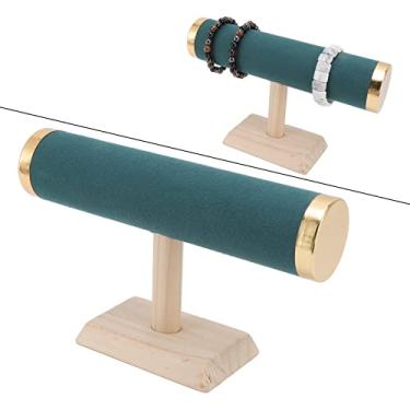 Imagem de Luqeeg Suporte para Pulseiras em T, Suporte Removível para Expositor de Joias com Bandeja de Madeira Organizador de Penteadeira para Organização Doméstica Relógio Loja para Casa