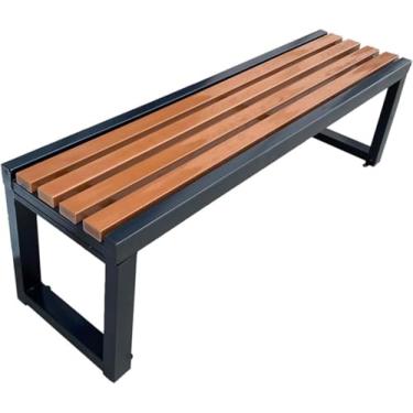 Imagem de 100 Cm Jardim Ao Ar Livre Beh Madeira Ao Ar Livre Bebches Cadeira De Terraço Beh Assento De Ripas De Madeira Para Todas As Condições Meteorológicas, 120cm