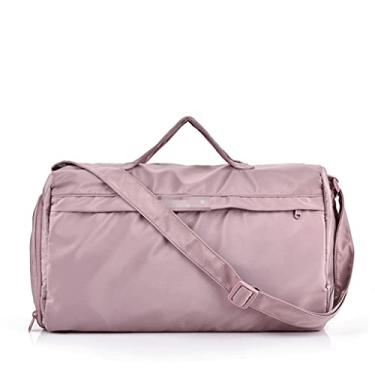 Imagem de VNABO Bolsa esportiva de viagem à prova d'água, bolsa de viagem com bolso molhado e compartimento para sapatos, bolsa de ombro para homens e mulheres, para viagens, esportes, academia