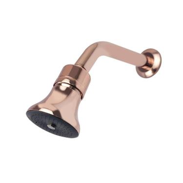 Imagem de Chuveiro Ducha Safira Articulável Rosé Gold Brilhante Luxo Aquecimento Solar Ou Gás Ou área Externa