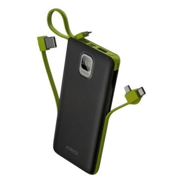 Imagem de Power Bank Kaidi 10000mAh KNC8881 com Visor Digital, Cabo Triplo Integ
