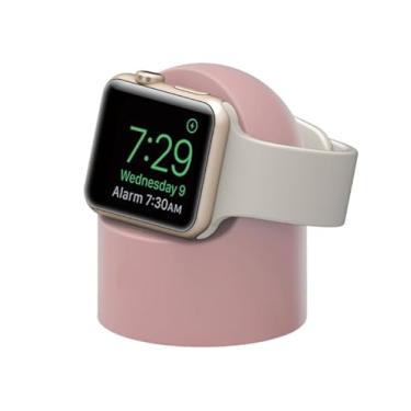 Imagem de Suporte de Carregamento para relógio inteligente, Base carregadora para Smartwatch Universal, Base Dock, Suporte Carregador de mesa, Silicone Durável (Rosa)