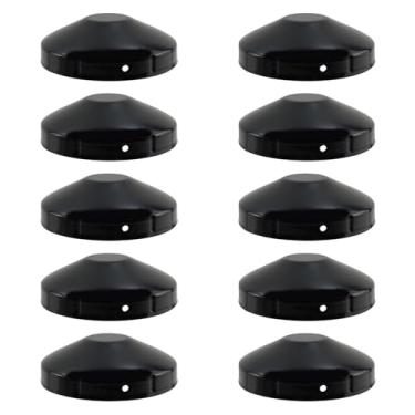 Imagem de Wealrit 10 peças de tampas de poste de cerca de elos redondos de corrente externa suporte solar para tubo OD de 11,4 cm, peças de cerca de elos de corrente, diâmetro externo, aço galvanizado