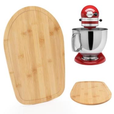 Imagem de Deslizador de bambu para KitchenAid Misturador de cabeça inclinada de 4,5 a 5 Qt, tapete deslizante para eletrodomésticos, acessórios de armazenamento de bancada de cozinha, misturador, bandeja móvel