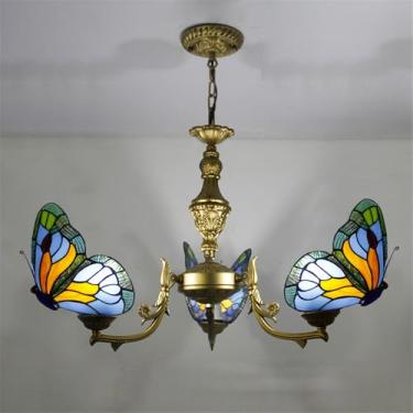 Imagem de Lustre contemporâneo de luxo com borboletas, LED, estilo americano criativo, para sala de estar, restaurante, quarto, casa de campo, hotel, café, bar, karaokê, clube. Luminária pendente de v