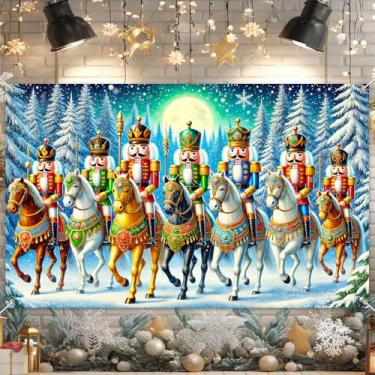 Imagem de BlissYard Banner de Natal Quebra-Nozes Desfile de Natal País das Maravilhas de Inverno com Soldados a Cavalos para Festa de Natal Suporte de Parede Cabine de Fotos 180 cm × 109 cm