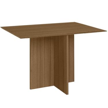 Imagem de Mesa De Jantar 4 Lugares 120cm Tampo Chanfrado Retangular Sem Vidro Helô Carvalho - Poliman