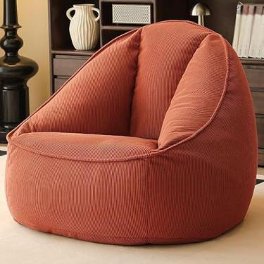 Imagem de Yadlan Bean Bag Cadeira de sofá preguiçosa assento único para quarto, sala de estar, espreguiçadeira reclinável de piso macio para espaços pequenos, confortável e de suporte para sentar por muito