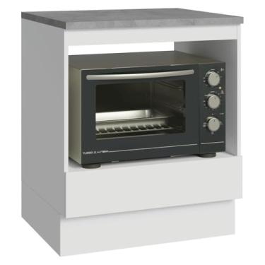 Imagem de Balcão para Forno/micro-ondas 70 x 60 cm 1 Gaveta (com Tampo) Branco Madesa