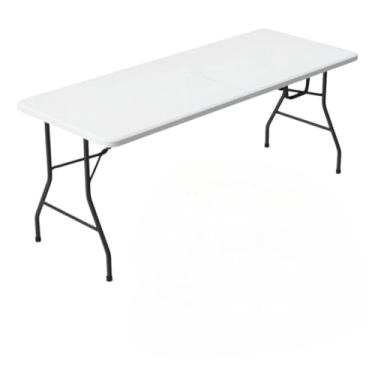 Imagem de Mesa Dobrável Reforçada Maleta Portatil Camping Praia 1,80m (Branca)