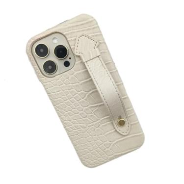 Imagem de IRTGFG Para iPhoe 15promax, alça de pulso adequada, capa de telefone, suporte, capa de couro (para iPhoe 15promax/bege)