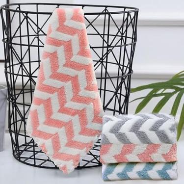 Imagem de Pacote com 4 panos de prato (20 cm x 20cm), toalhas de veludo absorventes macias multifuncionais para limpeza de louças, acessórios de limpeza para casa, escritório, cozinha, banheiro, carro, cor