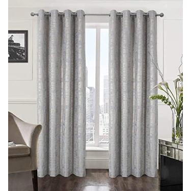 Imagem de ZYDADA Cortinas de veludo, efeito de folha dourada brilhante, cortinas blackout com isolamento térmico, redução de ruído, cortinas de janela com ilhós para festa/casamento/armário