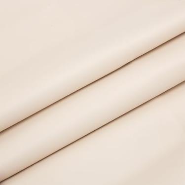 Imagem de OLYCRAFT Tecido de estofamento de couro sintético bege, 142 x 91 cm, folhas de couro sintético, tecido de vinil marinho, faça você mesmo e peça de reposição, corte de 1 jarda para sofás, cadeiras