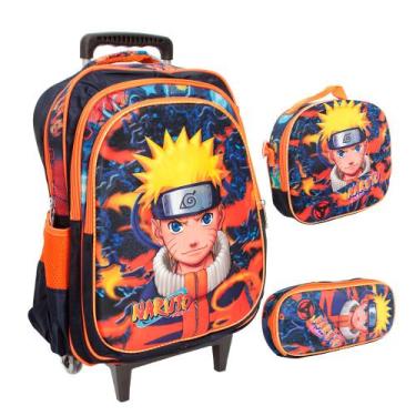 Imagem de Kit Bolsa Escolar Masculina Naruto Uzumaki Carrinho 3 Pçs - TOYS 2U