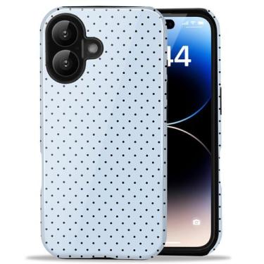 Imagem de Capa Amzfield para iPhone 16 6,1" com Dupla Camada e Estampa de Bolinh