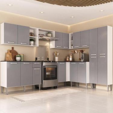 Imagem de Armário Cozinha Modulada Completa de Canto 432,5cm Pequim Pop Multimóv